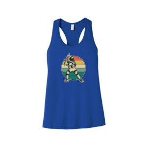 Baseball Astronaut Adult Racerback Tank